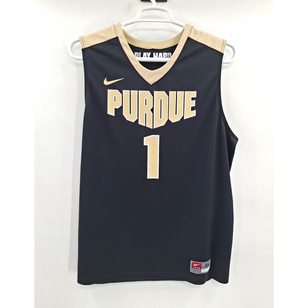 Nike Purdue Boilermakers Basketball Jersey #1 Black Gold Dri-FIT Team XL